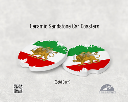 Sun & Lion Coaster | Persian Shir o Khorshid - Ceramic Car Coaster
