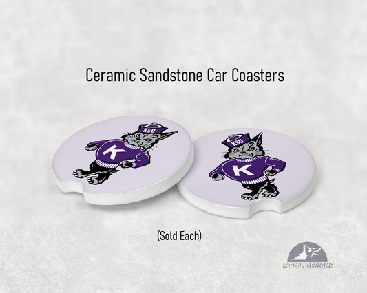 Kansas State - Ceramic Car Coaster