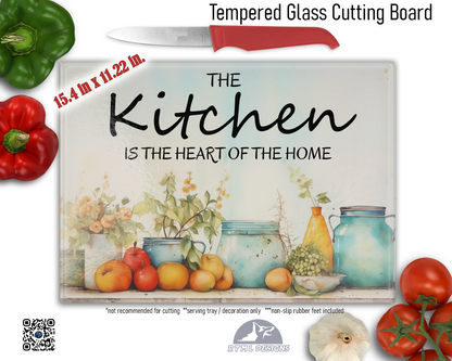 Kitchen Heart Sublimated Glass Board | Personalized Name Serving Tray & Trivet | 12x15 Kitchen Decor Gift (FREE SHIPPING)