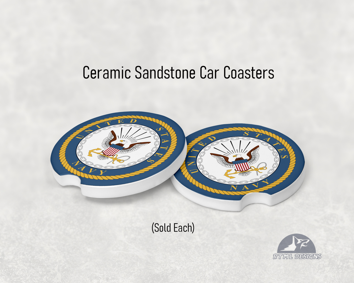 Military - NAVY - Ceramic Car Coaster
