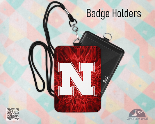 Nebraska Huskers | Personalized Badge Holder  | Officially Licensed Collegiate Product | University of Nebraska