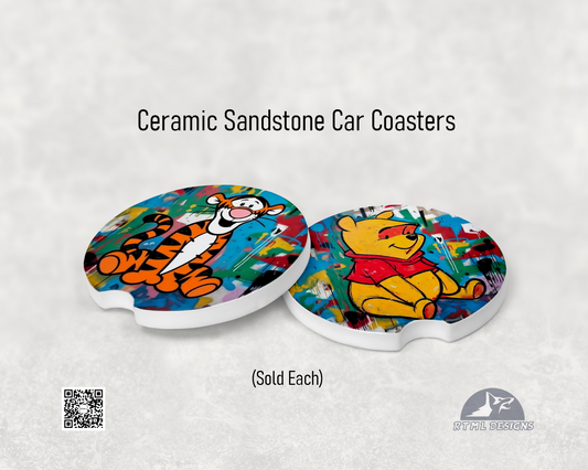Pooh & Tigger Graffiti Set - Ceramic Car Coaster