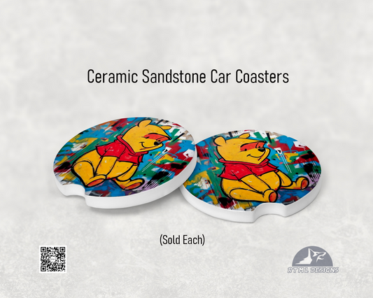 Pooh Graffiti - Ceramic Car Coaster