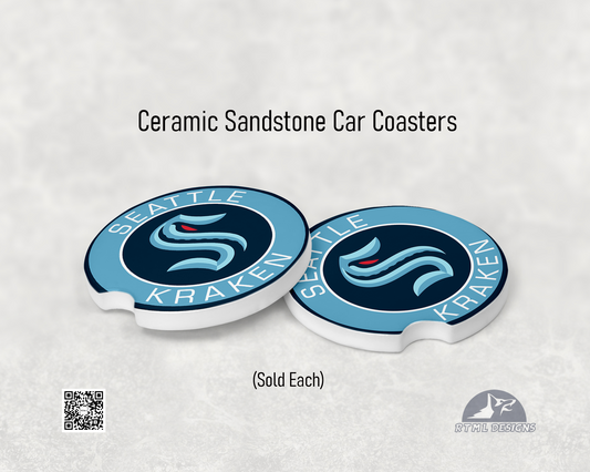 Seattle Kraken - Ceramic Car Coaster  (Single Pack)