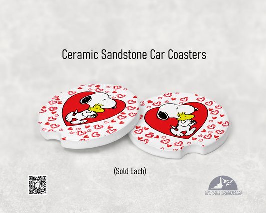 Snoopy Love - Ceramic Car Coaster
