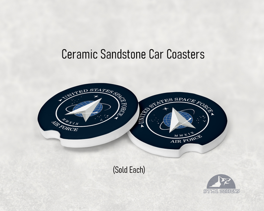 Military - SPACE FORCE - Ceramic Car Coaster