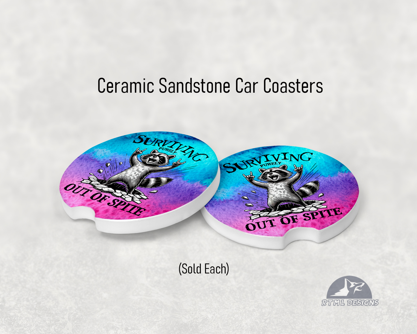 Surviving in Spite - Ceramic Car Coaster
