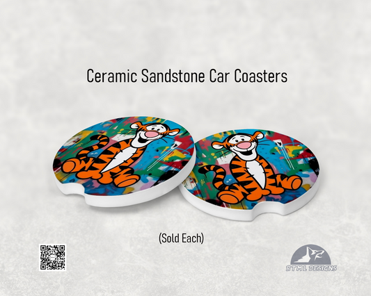 Tigger Graffiti - Ceramic Car Coaster