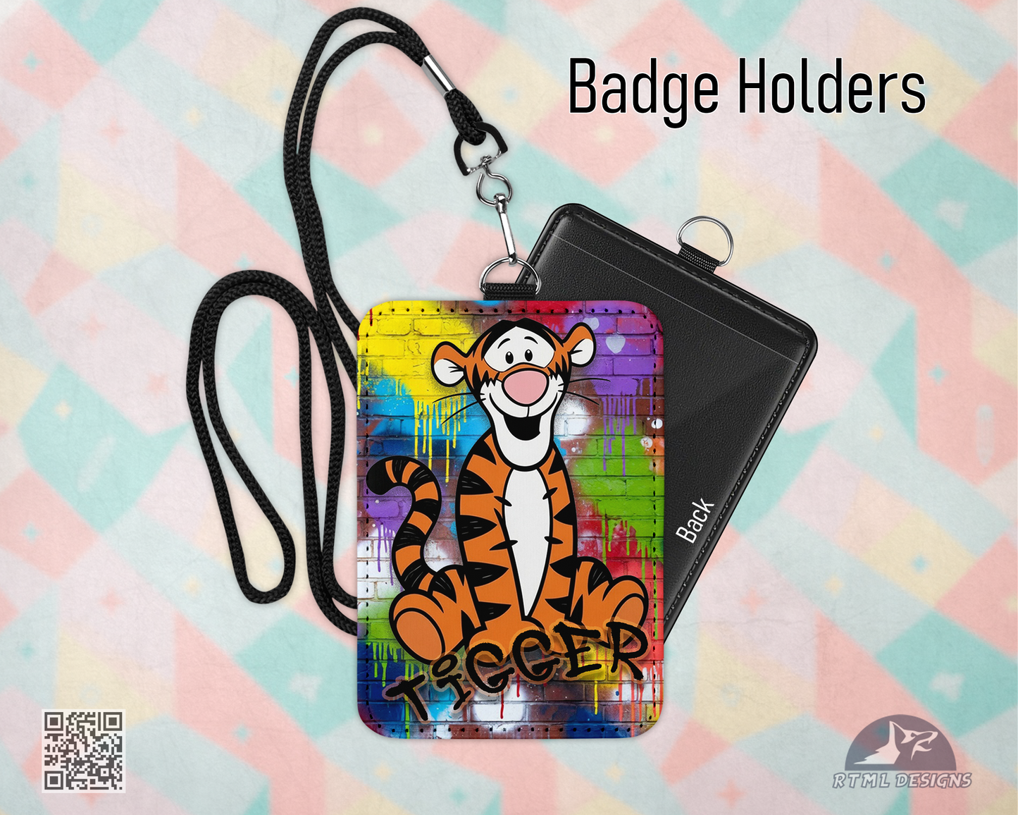 Tigger Graffiti | Personalized Badge Holder