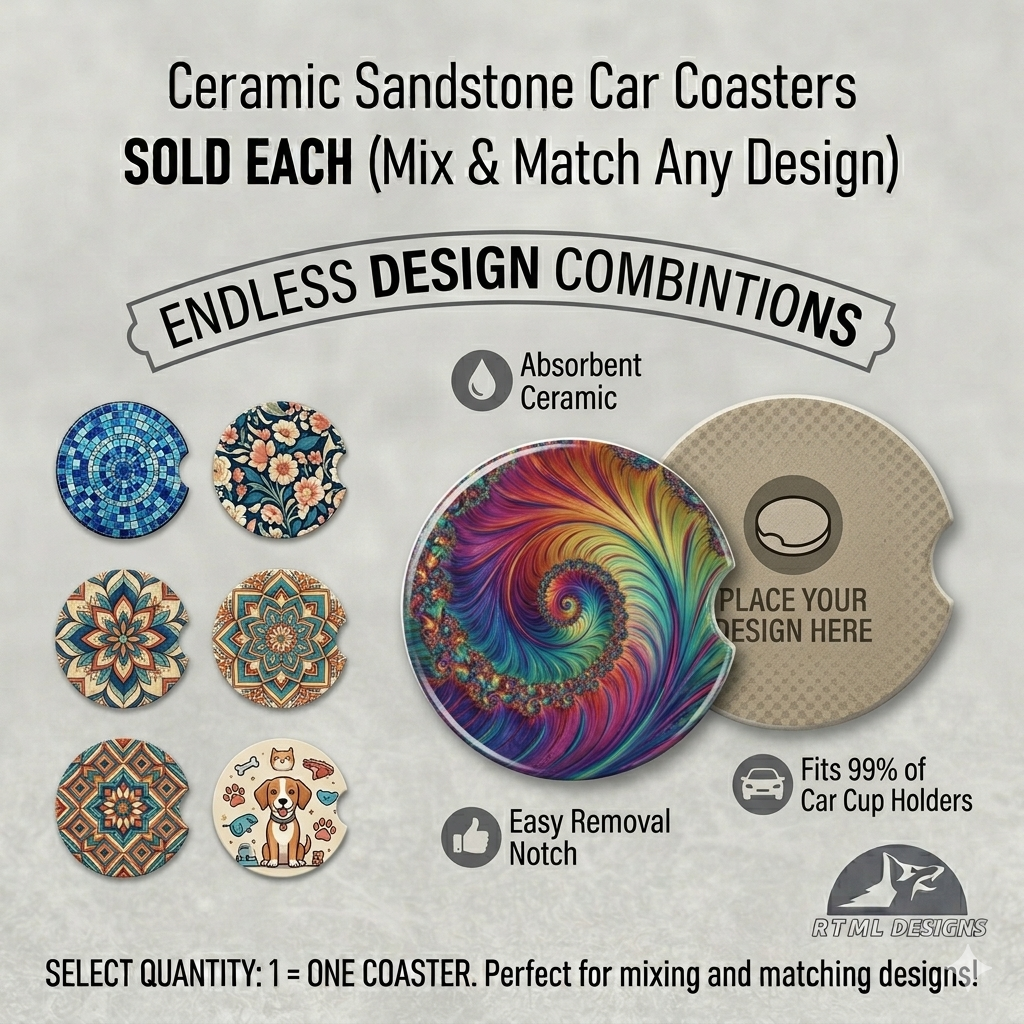 Stitch - Ohana - Ceramic Car Coaster
