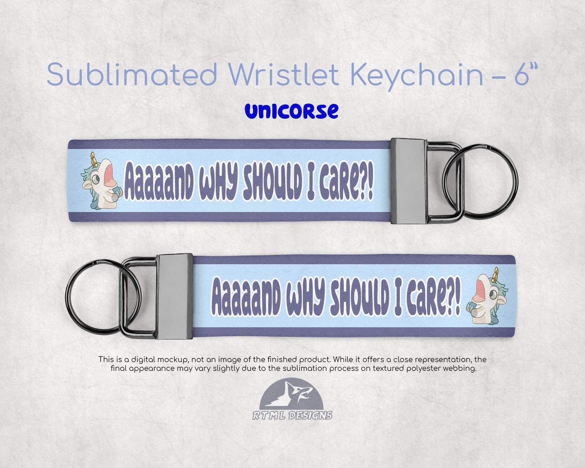 Unicorse - Key Fob 6" Wristlet Keychain