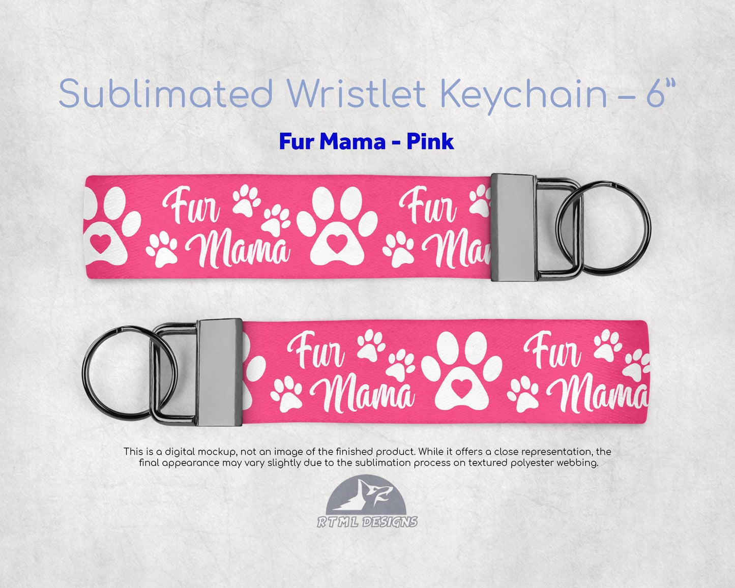Fur Mama - Key Fob 6" Wristlet Keychain