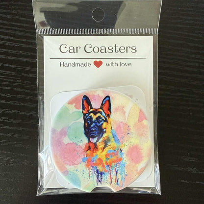 German Shepherd - Ceramic Car Coaster