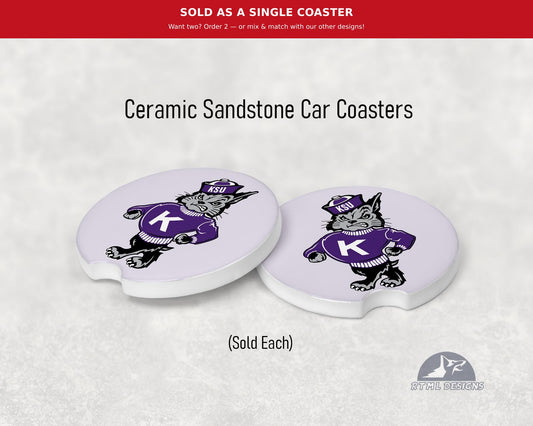 Kansas State - Ceramic Car Coaster