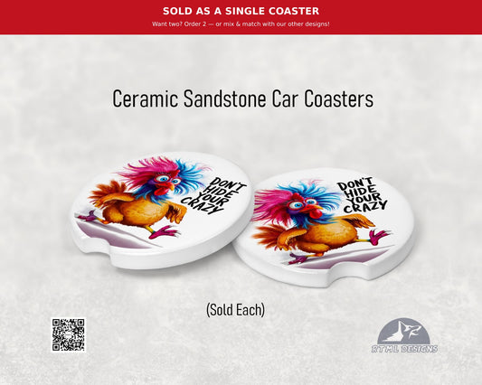 Birds Crazy - Ceramic Car Coaster