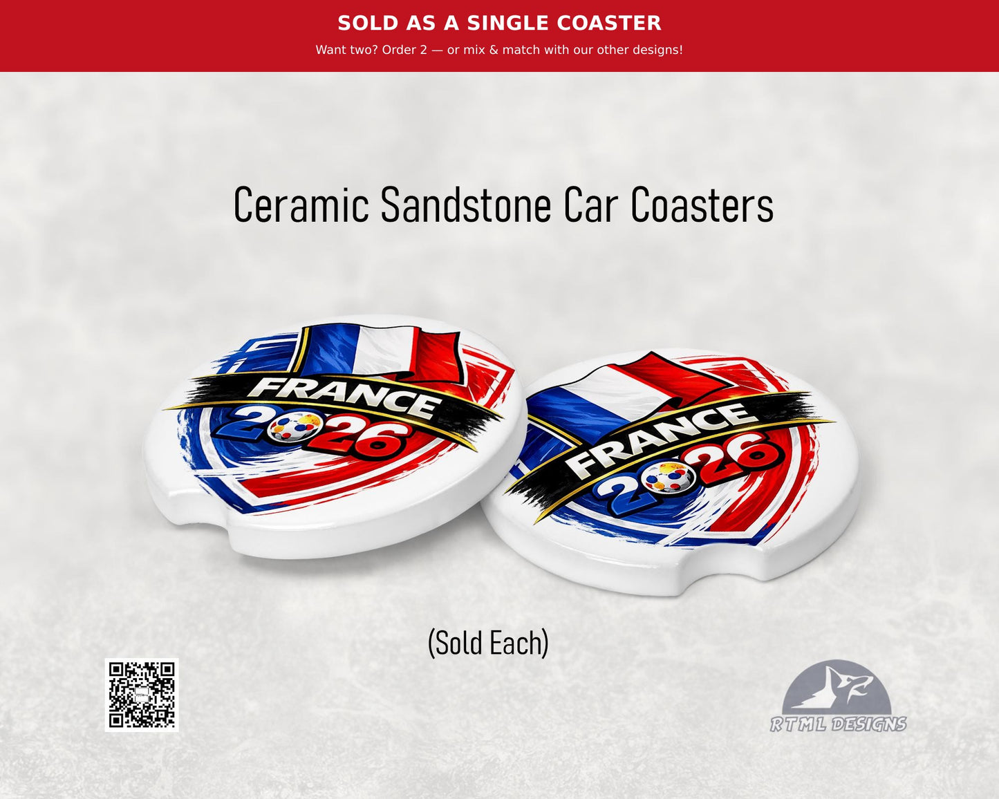 France | World Cup 2026 - Ceramic Car Coaster
