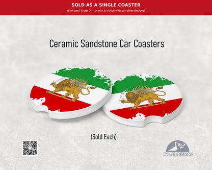 Sun & Lion Coaster | Persian Shir o Khorshid - Ceramic Car Coaster