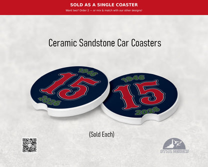 MLB - Red Sox 15-Game Win Streak (1946 & 2026) Green Monster - Ceramic Car Coaster (Single Pack)