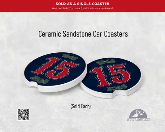 MLB - Red Sox 15-Game Win Streak (1946 & 2026) Green Monster - Ceramic Car Coaster (Single Pack)