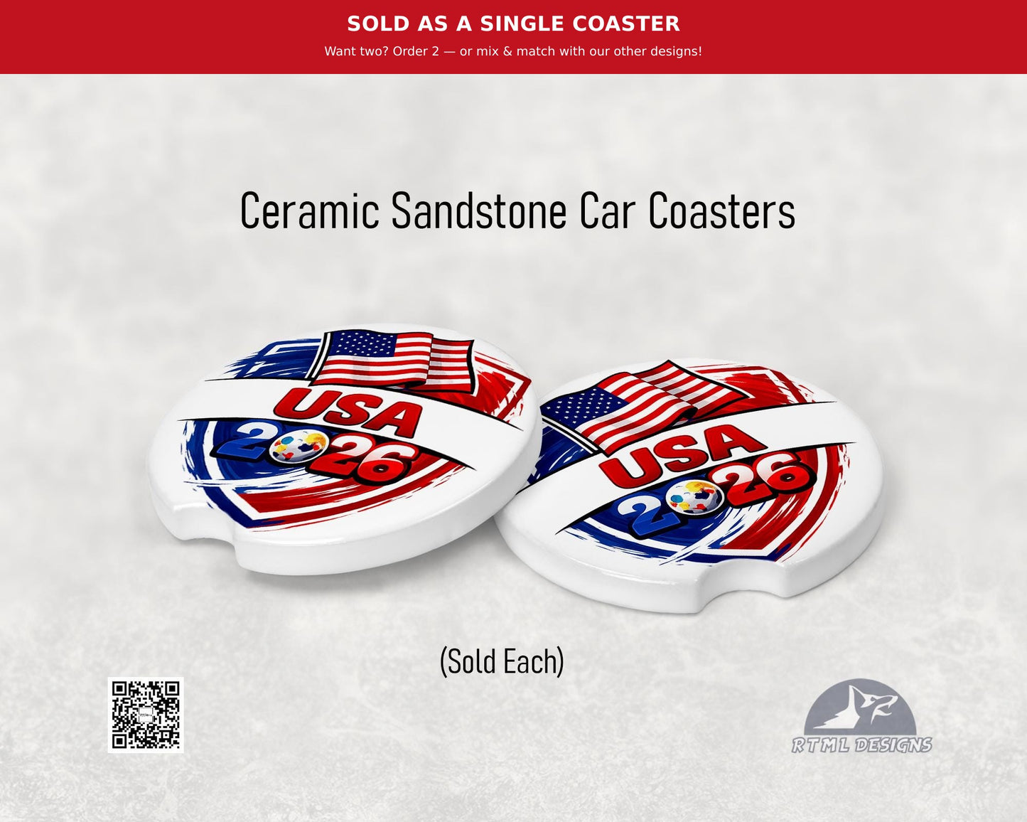 USA | World Cup 2026 - Ceramic Car Coaster