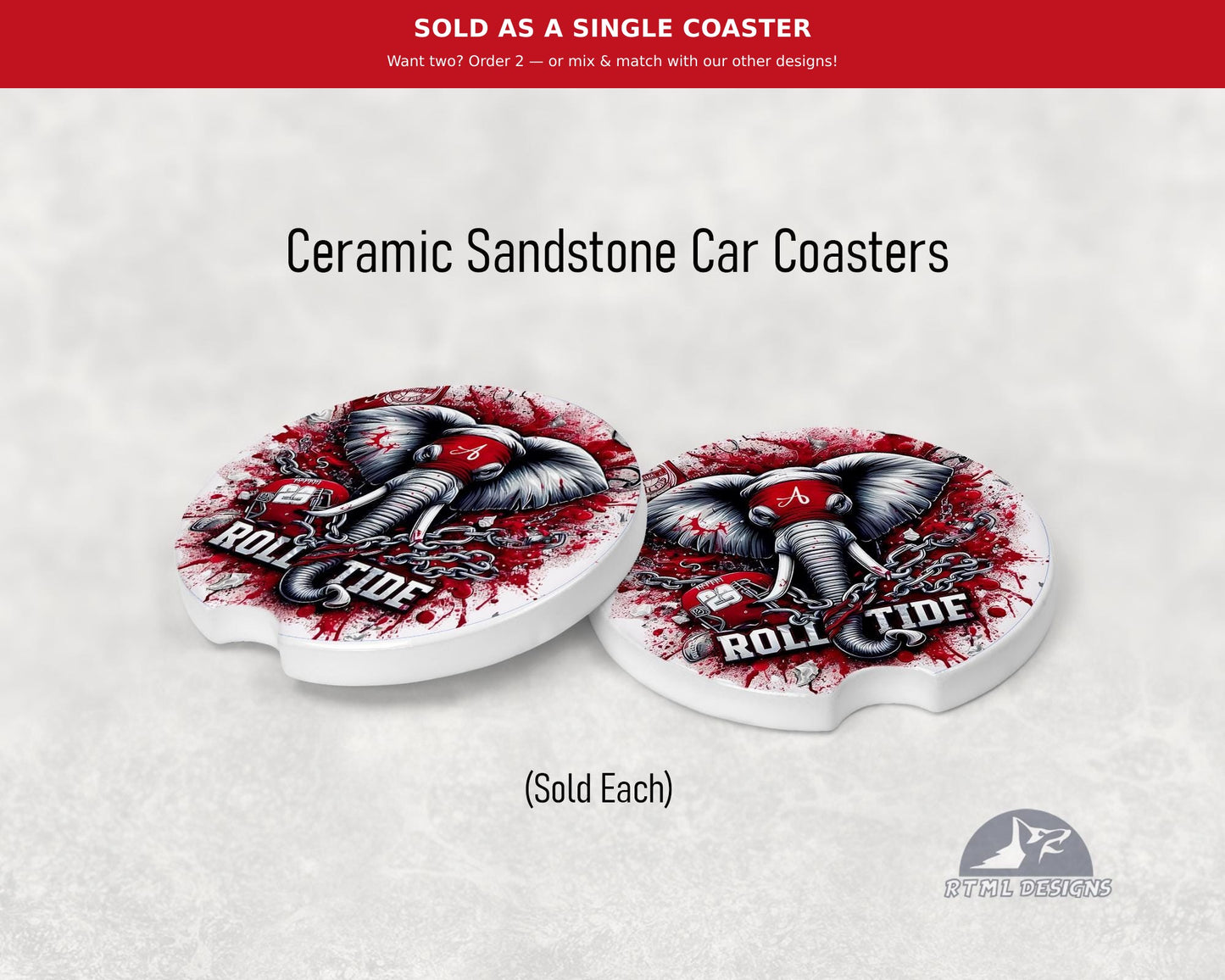 Alabama Crimson Tide - Ceramic Car Coaster
