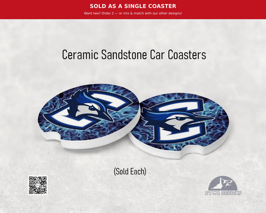 Creighton #2 - Ceramic Car Coaster | Officially Licensed Collegiate Product | Creighton University (Single Pack)