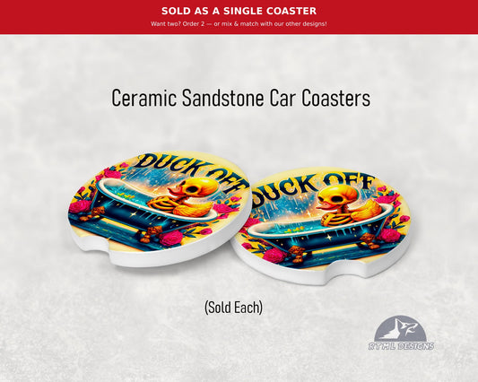 Duck Off  - Ceramic Car Coaster
