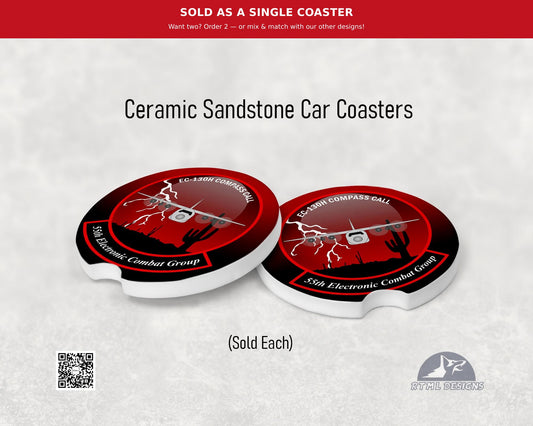 Air Force 55th Electronic Combat Group (N.E.) - Ceramic Car Coaster (Single Pack)