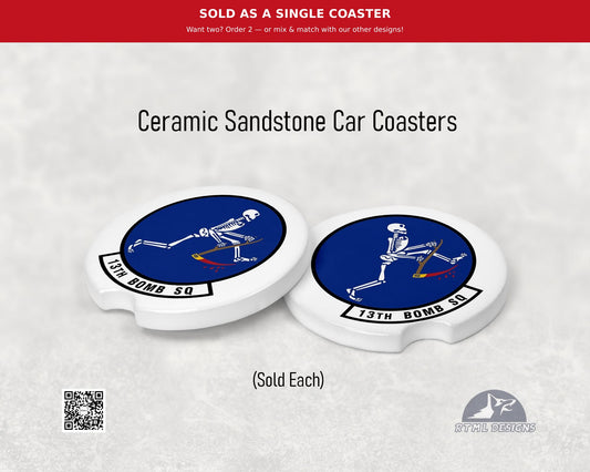 Air Force 13th Bomb Squadron (M.O.) - Ceramic Car Coaster (Single Pack)
