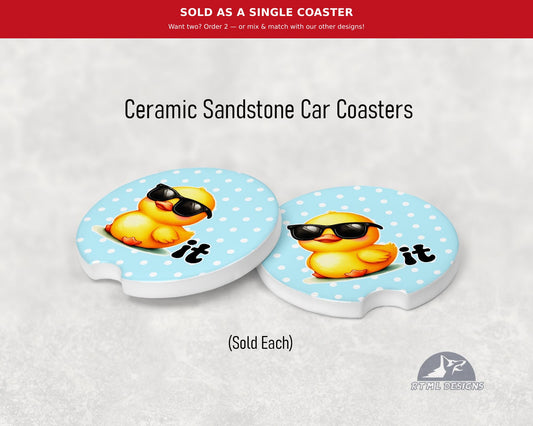 Duck It - Ceramic Car Coaster