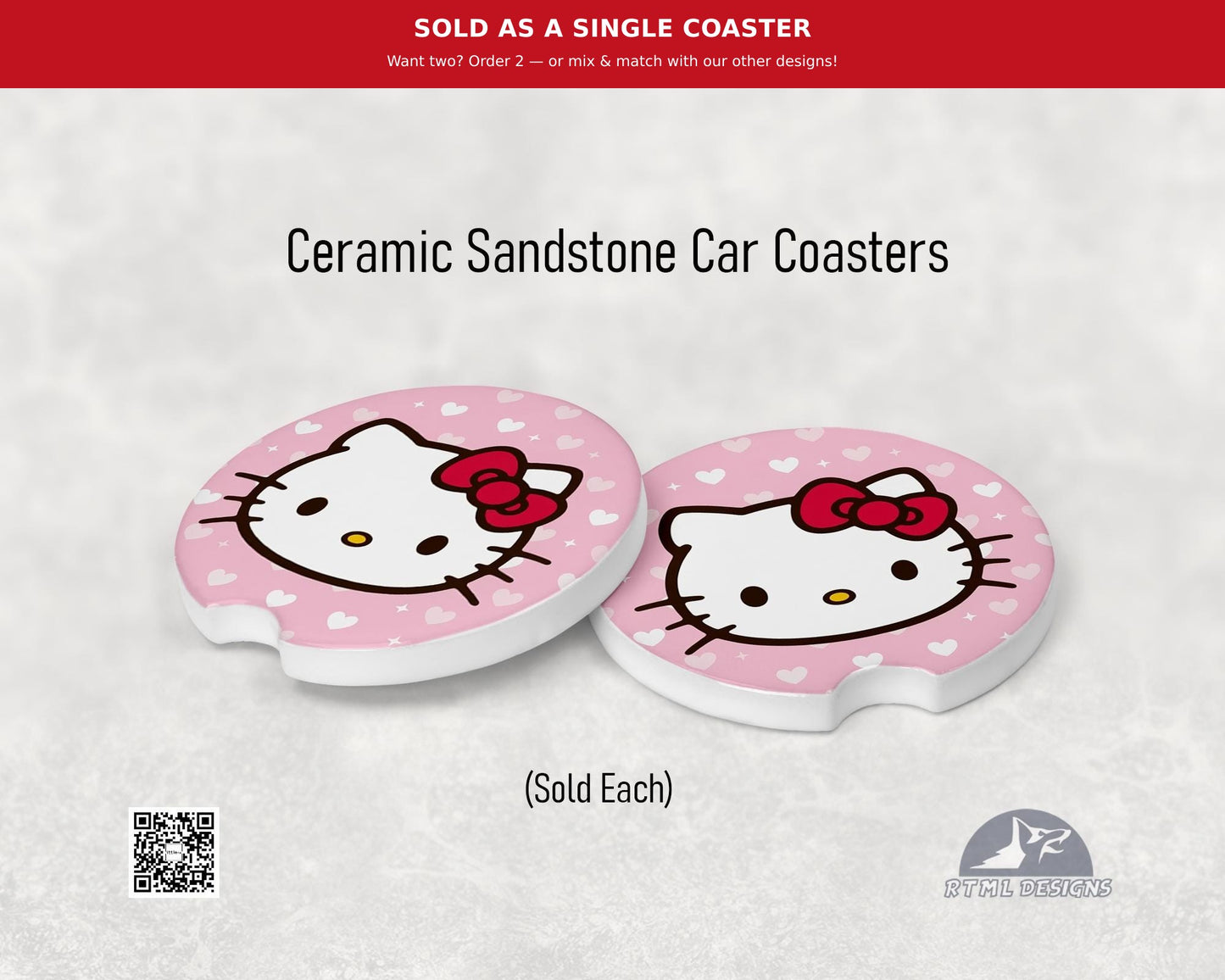 Hello Kitty #1 - Ceramic Car Coaster (Single Pack)