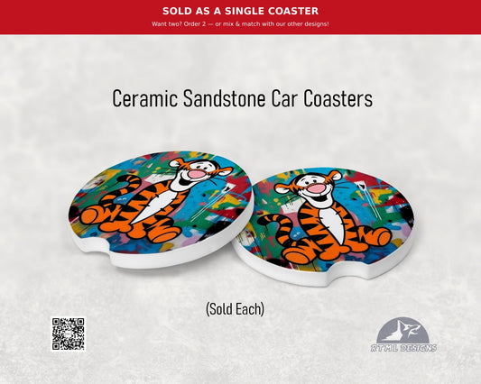 Tigger Graffiti - Ceramic Car Coaster