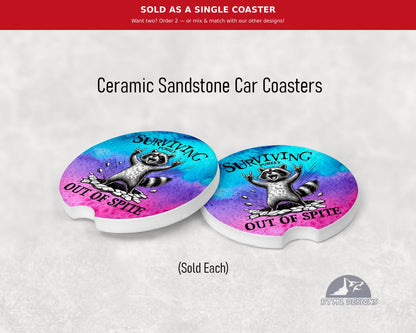 Surviving in Spite - Ceramic Car Coaster