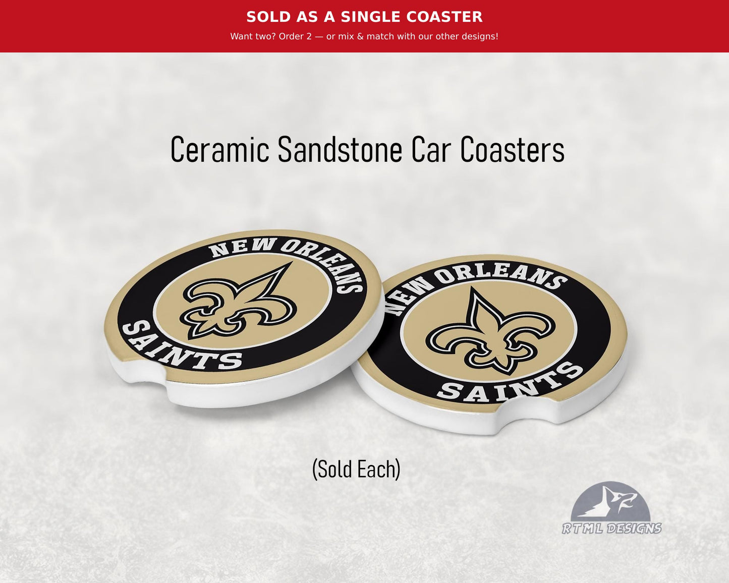 New Orleans Saints - Ceramic Car Coaster