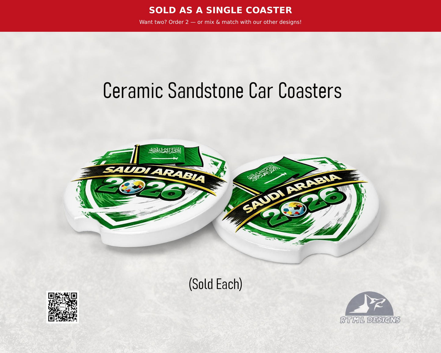 Saudi Arabia | World Cup 2026 - Ceramic Car Coaster