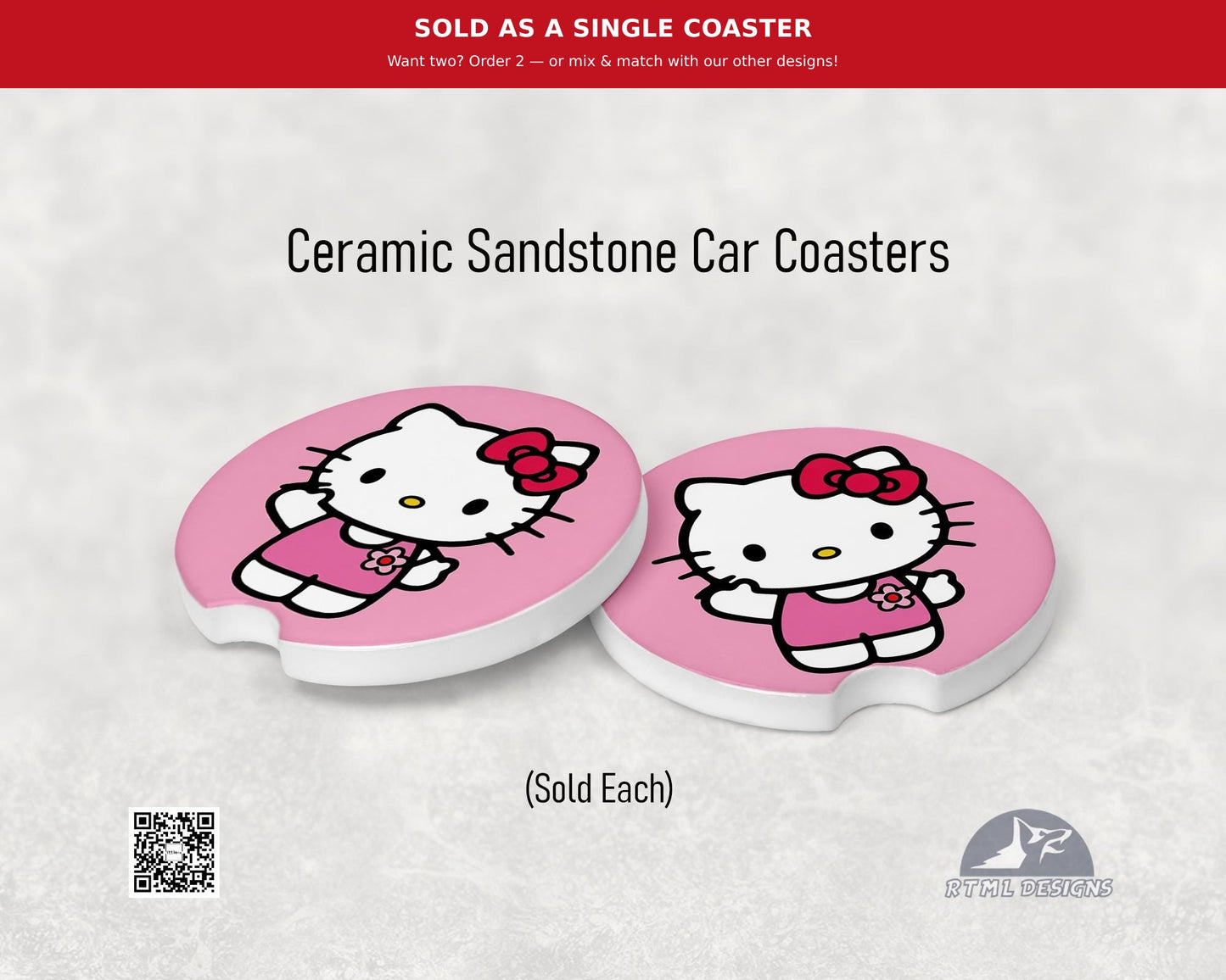 Hello Kitty #2 - Ceramic Car Coaster (Single Pack)