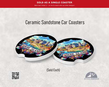 States: Rhode Island - Ceramic Car Coaster