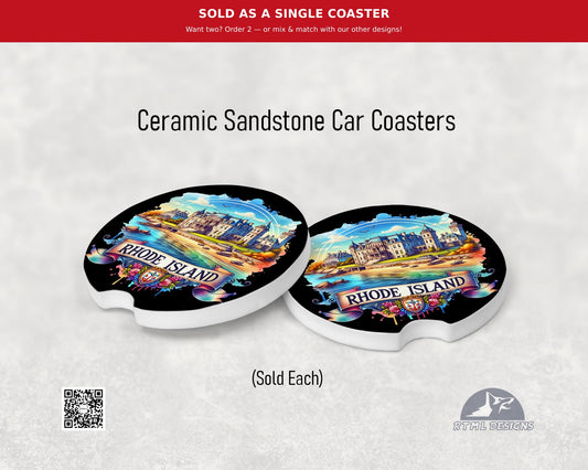 States: Rhode Island - Ceramic Car Coaster