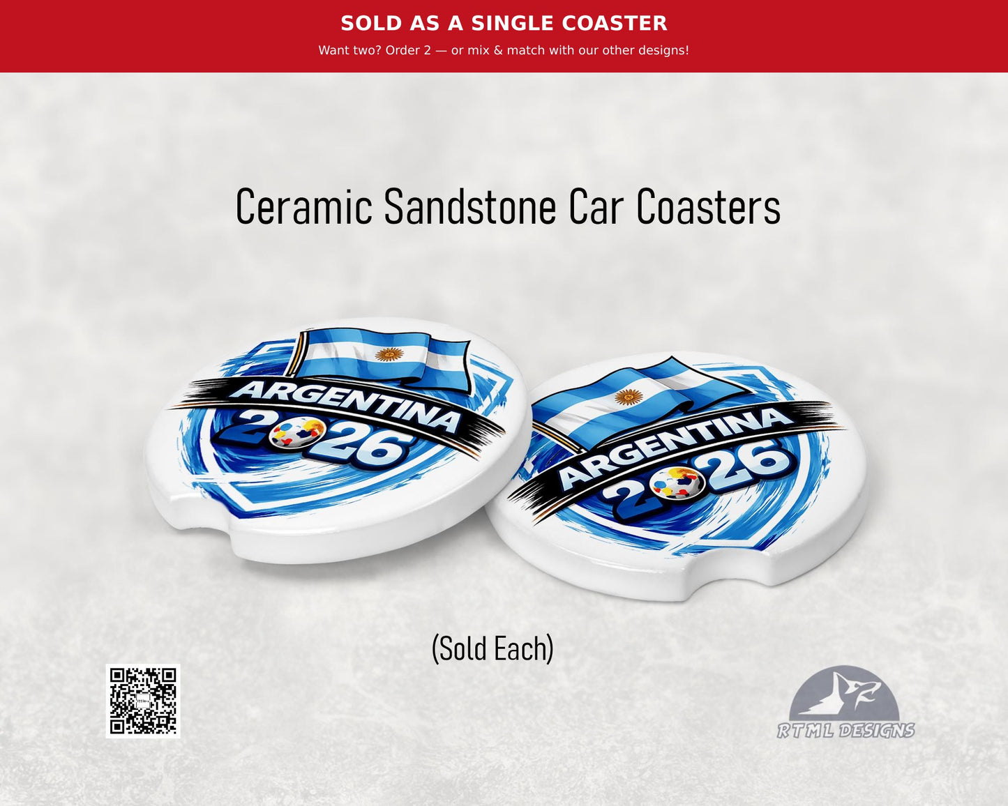 Argentina | World Cup 2026 - Ceramic Car Coaster