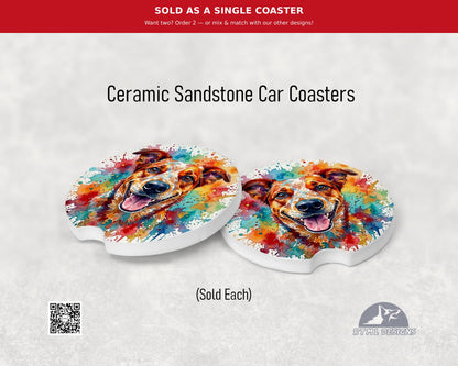 Dogs - Australian Cattle Dog / Red Healer - Ceramic Car Coaster (Single Pack) (Copy)