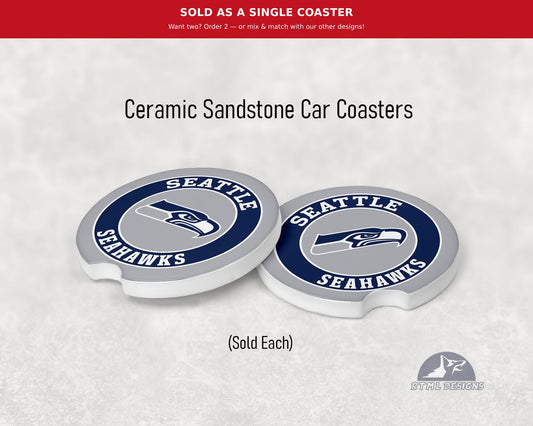 Seattle Seahawks - Ceramic Car Coaster