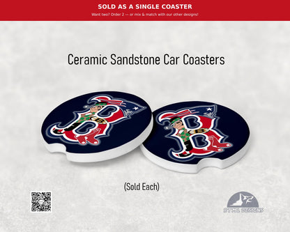 Boston Sports (Blue) - Ceramic Car Coaster (Single Pack)