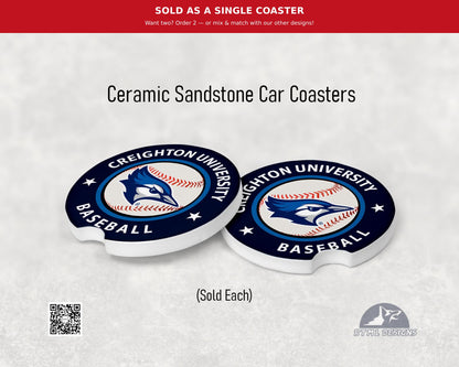 Creighton Baseball - Ceramic Car Coaster | Officially Licensed Collegiate Product | Creighton University (Single Pack)