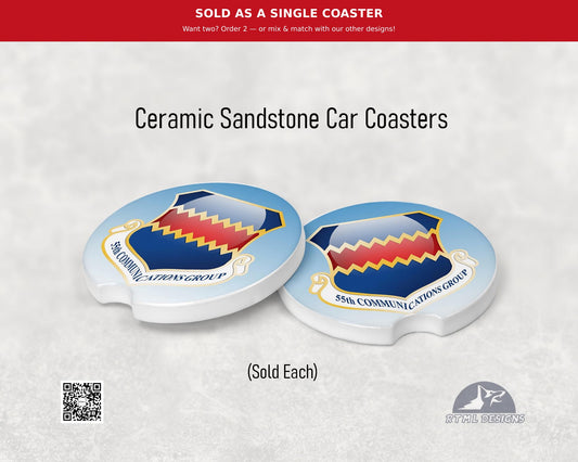 Air Force 55th Communications Group (N.E.) - Ceramic Car Coaster (Single Pack)