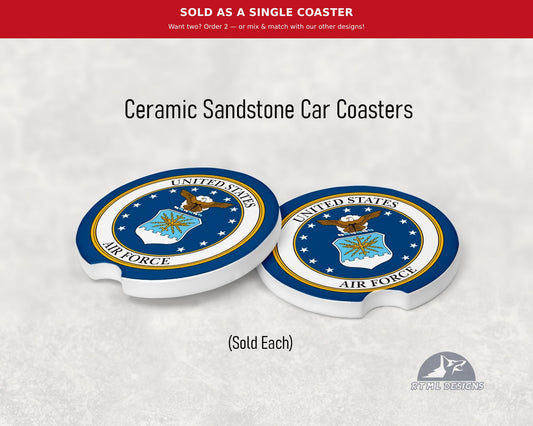 Military - AIR FORCE - Ceramic Car Coaster