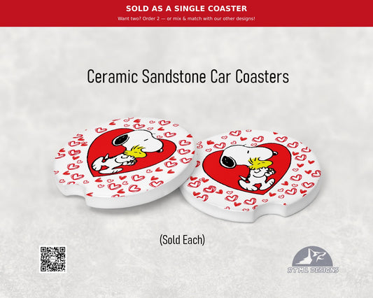 Snoopy Love - Ceramic Car Coaster