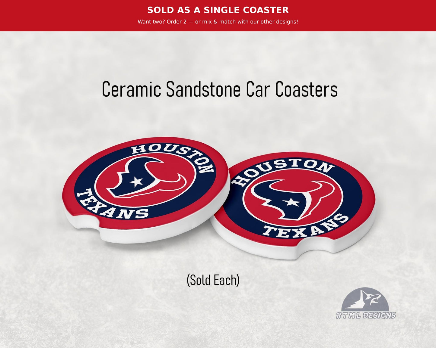 Houston Texans - Ceramic Car Coaster