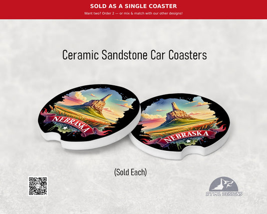 States: Nebraska - Ceramic Car Coaster