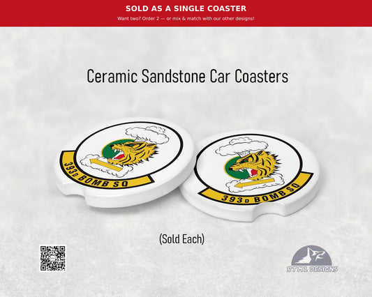 Air Force 393d Bomb Squadron (M.O.) - Ceramic Car Coaster (Single Pack)