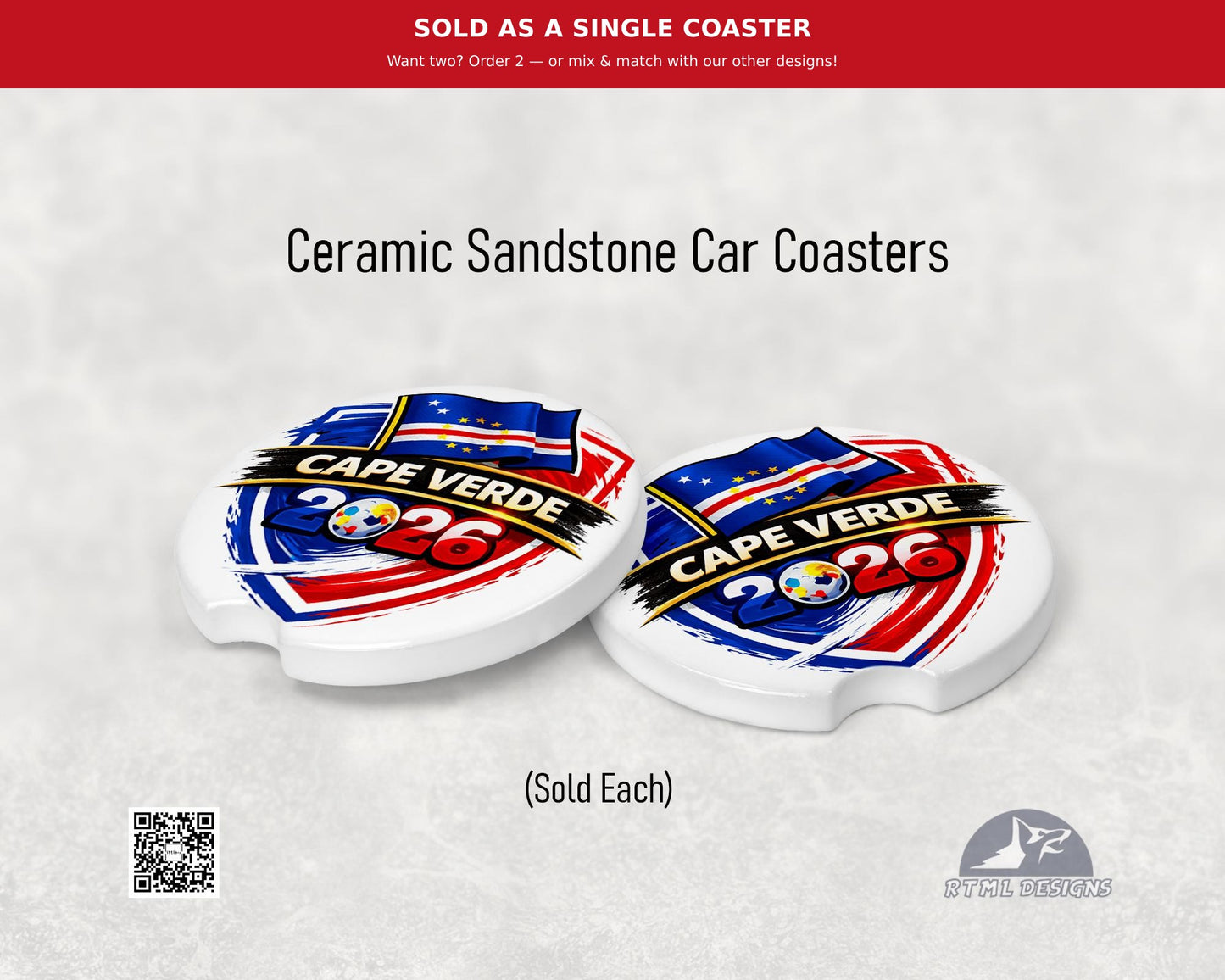 Cape Verde | World Cup 2026 - Ceramic Car Coaster